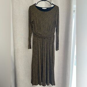 Boden Black and Gold Long Sleeve Dress